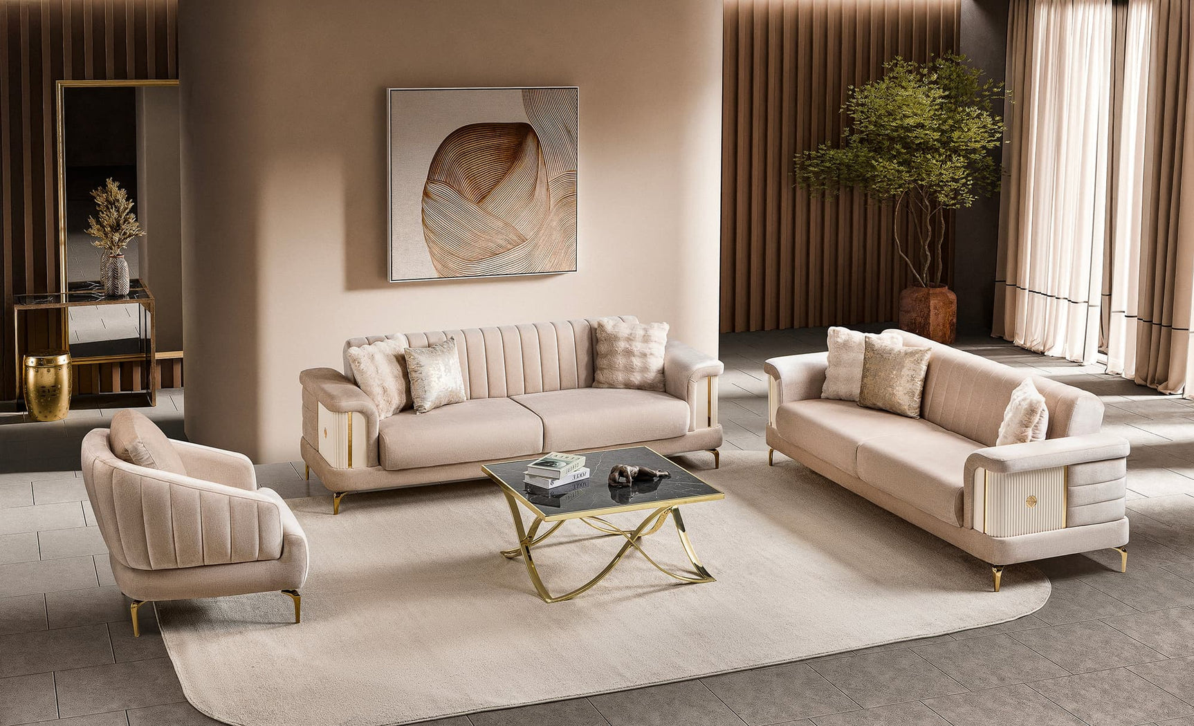 Elano Beige Living Room Set