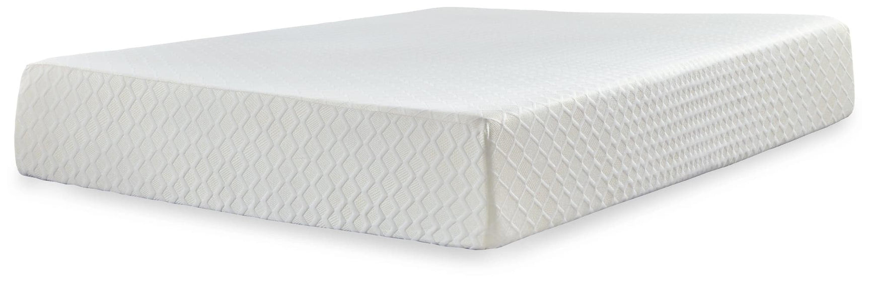 Front view of Chime 12-Inch Full Memory Foam Mattress in white cover