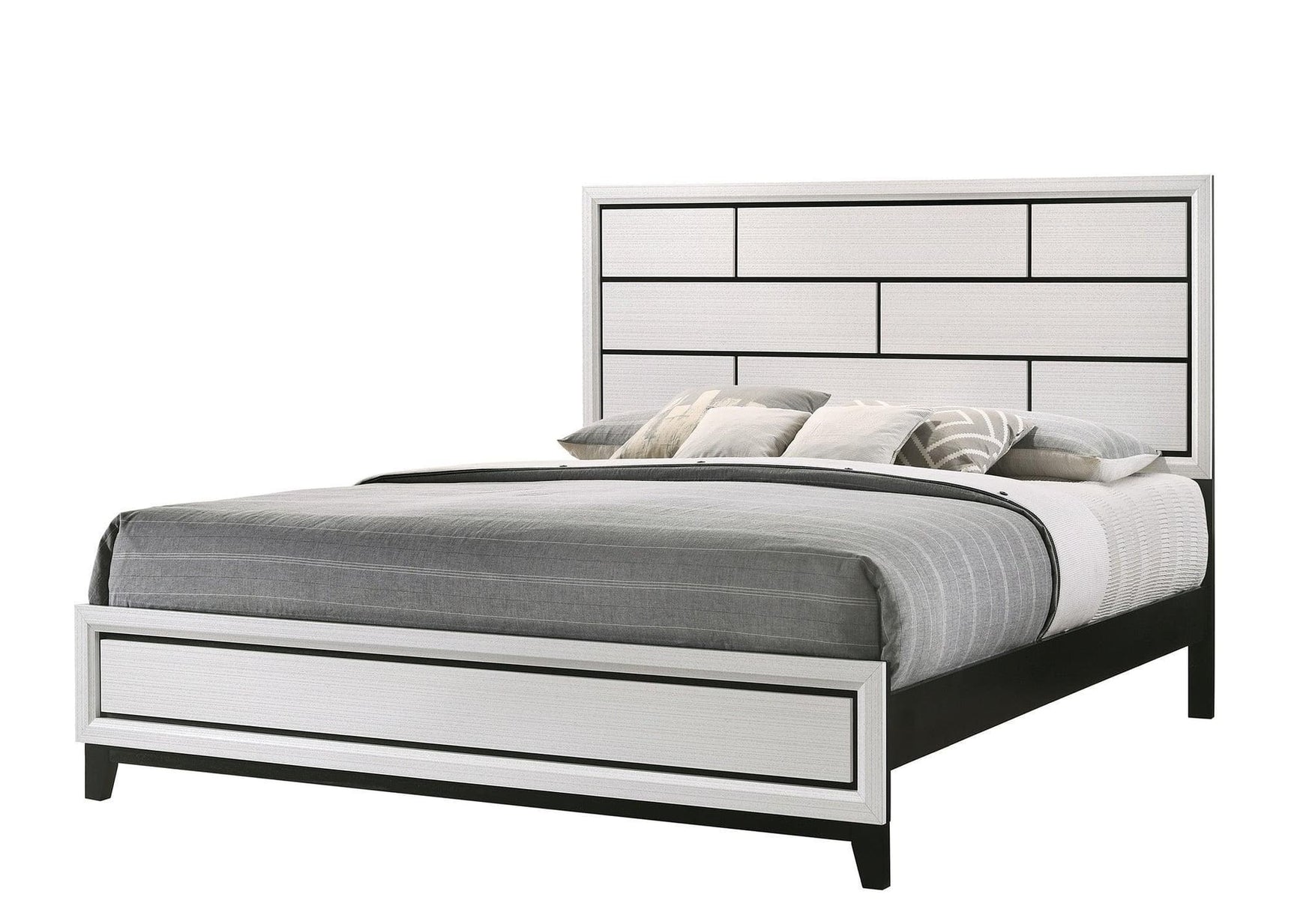 Akerson Chalk Classic And Traditional, Modern Wood King Panel Bed - Ella Furniture
