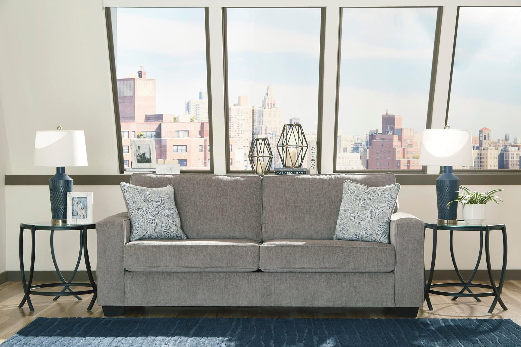 Ashley Altari Gray Modern Contemporary Conventional Fabric Queen Sleeper Sofa - Ella Furniture