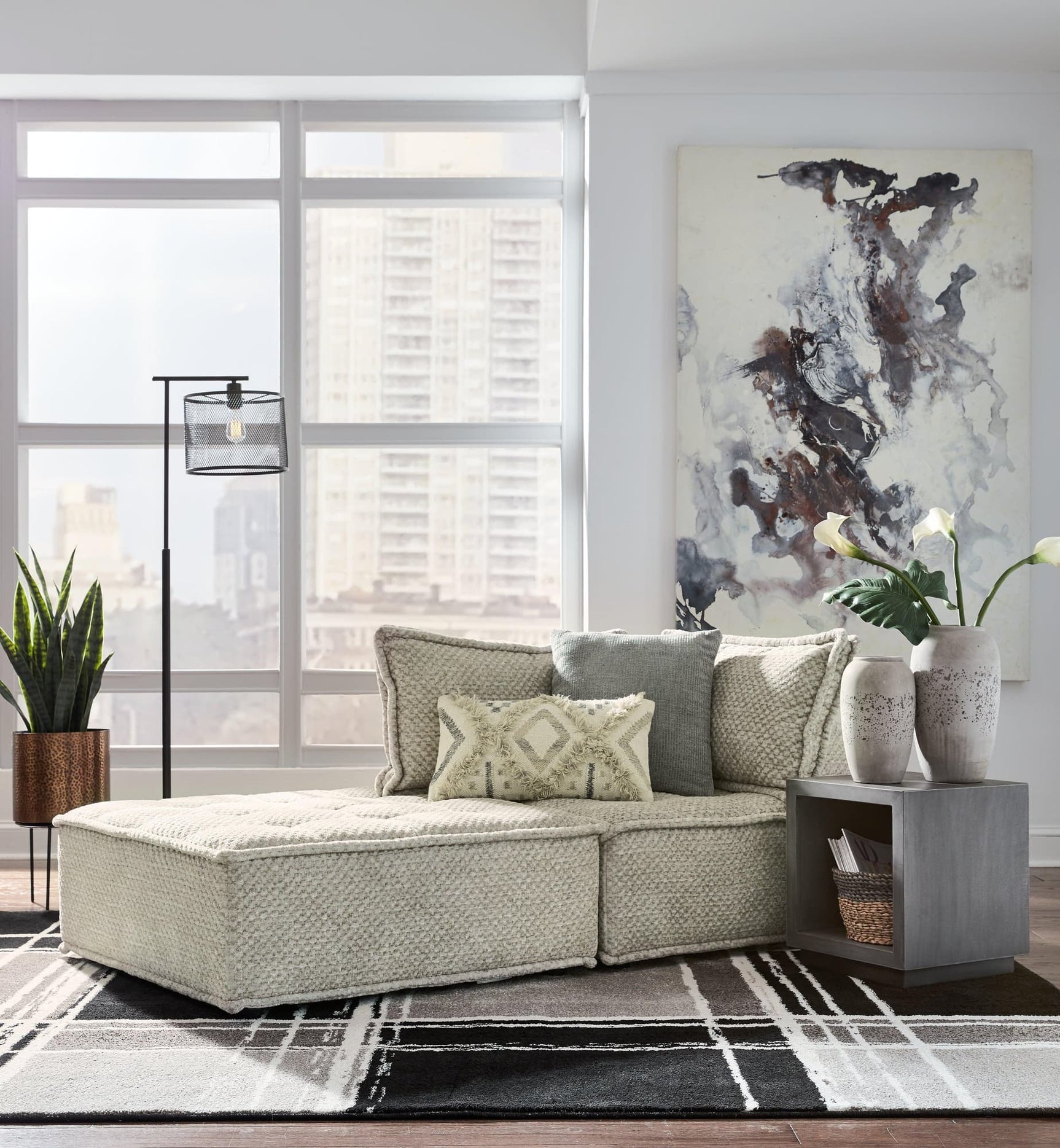 Bales Taupe 2-Piece Modular Seating - Ella Furniture