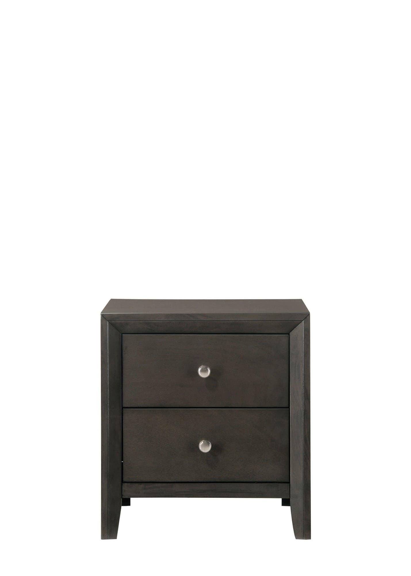 Evan Night Stand Grey, Modern Transitional Wood, 2 Spacious Drawers - Ella Furniture