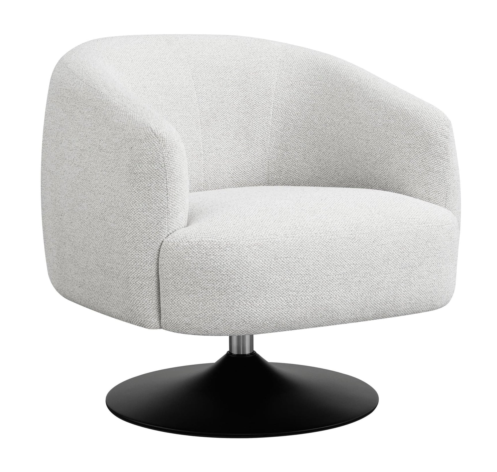 Dave Upholstered Swivel Accent Chair Beige And Matte Black - Ella Furniture