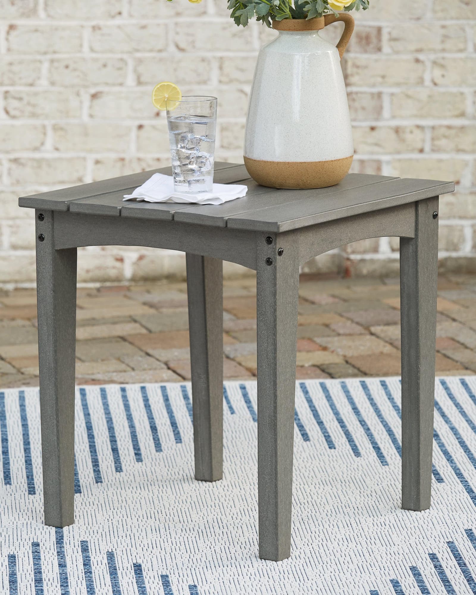 Visola Gray Outdoor End Table - Ella Furniture