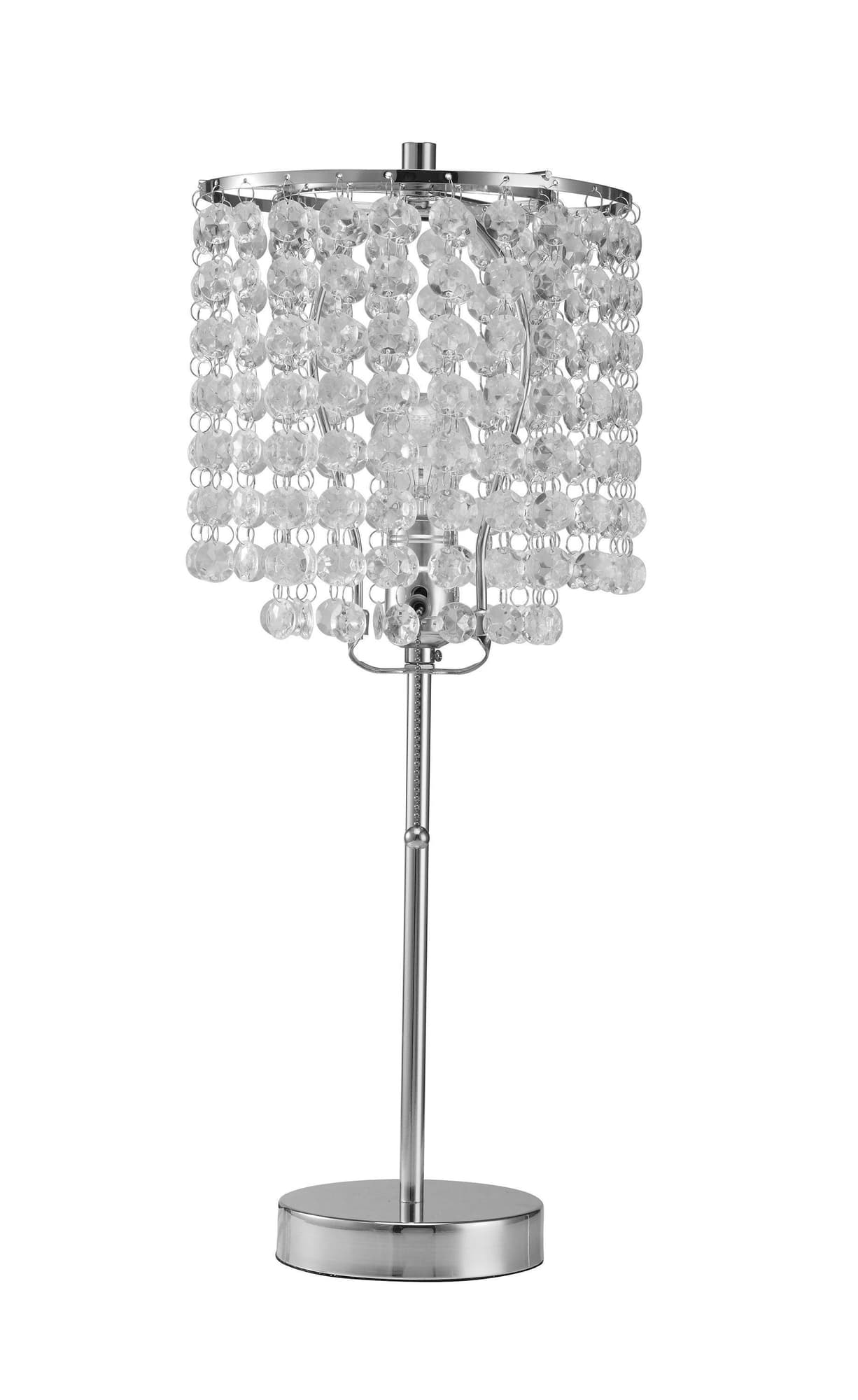Ore International Chrome Metal Acrylic Table Lamp 19 - Ella Furniture