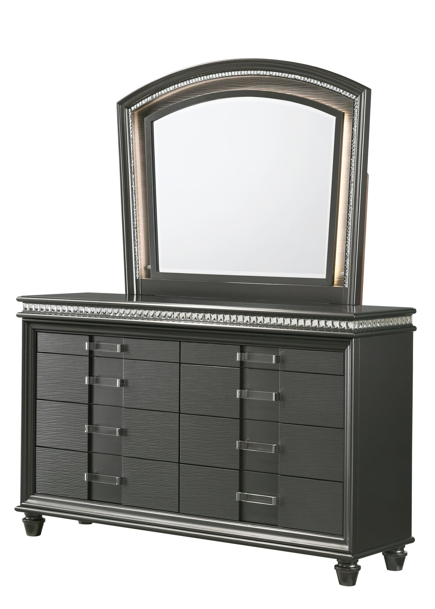 Adira Dresser Gray, Modern MDF, Spacious Drawers - Ella Furniture