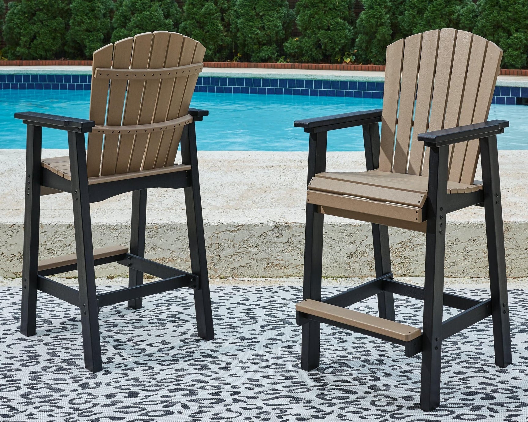 Fairen Trail Black/driftwood Barstool (Set Of 2) - Ella Furniture
