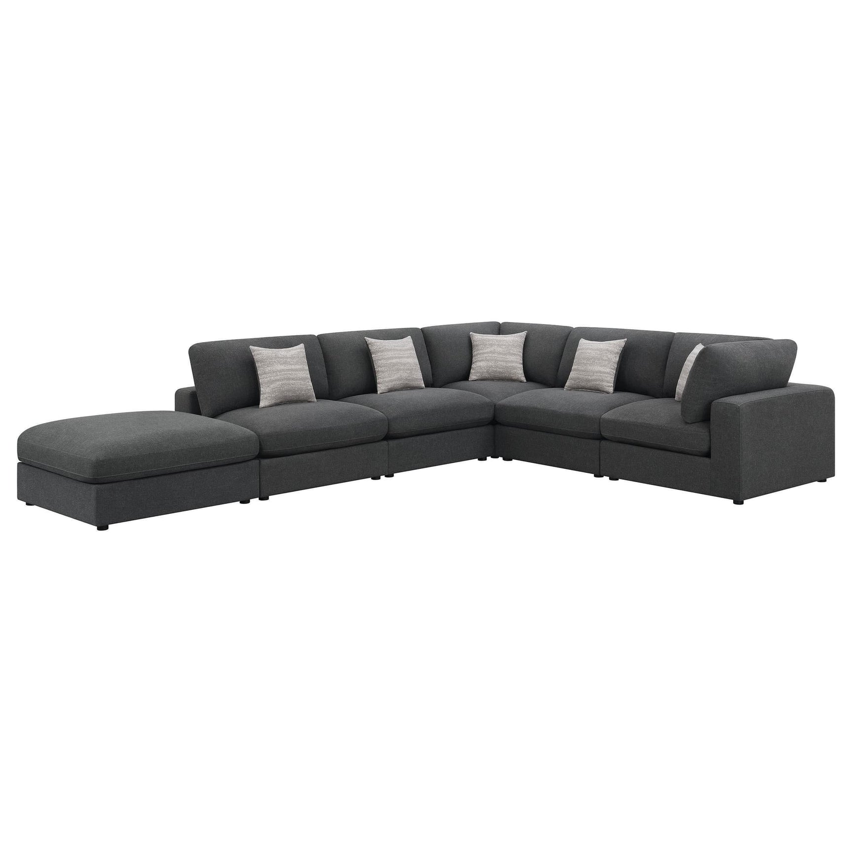 Serene Serene 6-piece Upholstered Modular Sectional Sofa Charcoal 551324-SET - Ella Furniture