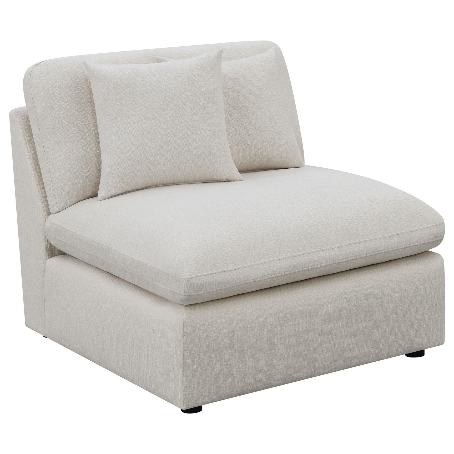 Hobson Upholstered Armless Chair Ivory 551451 - Ella Furniture