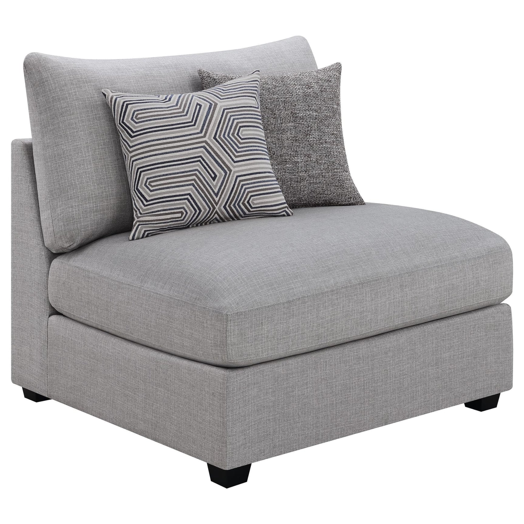 Cambria Upholstered Armless Chair Grey 551511 - Ella Furniture