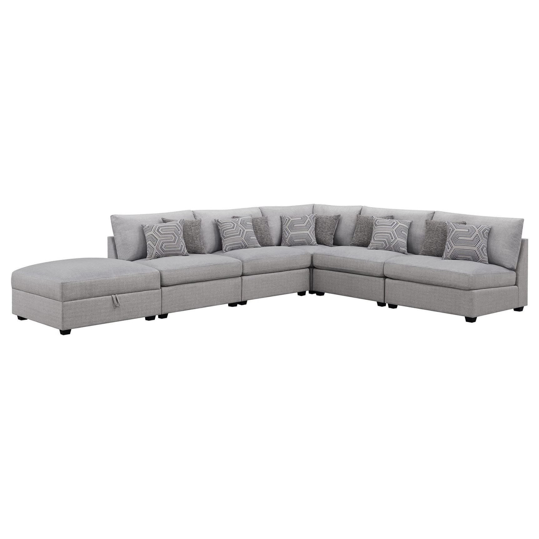 Cambria 6-piece Upholstered Modular Sectional Sofa Grey 551511-S6A - Ella Furniture