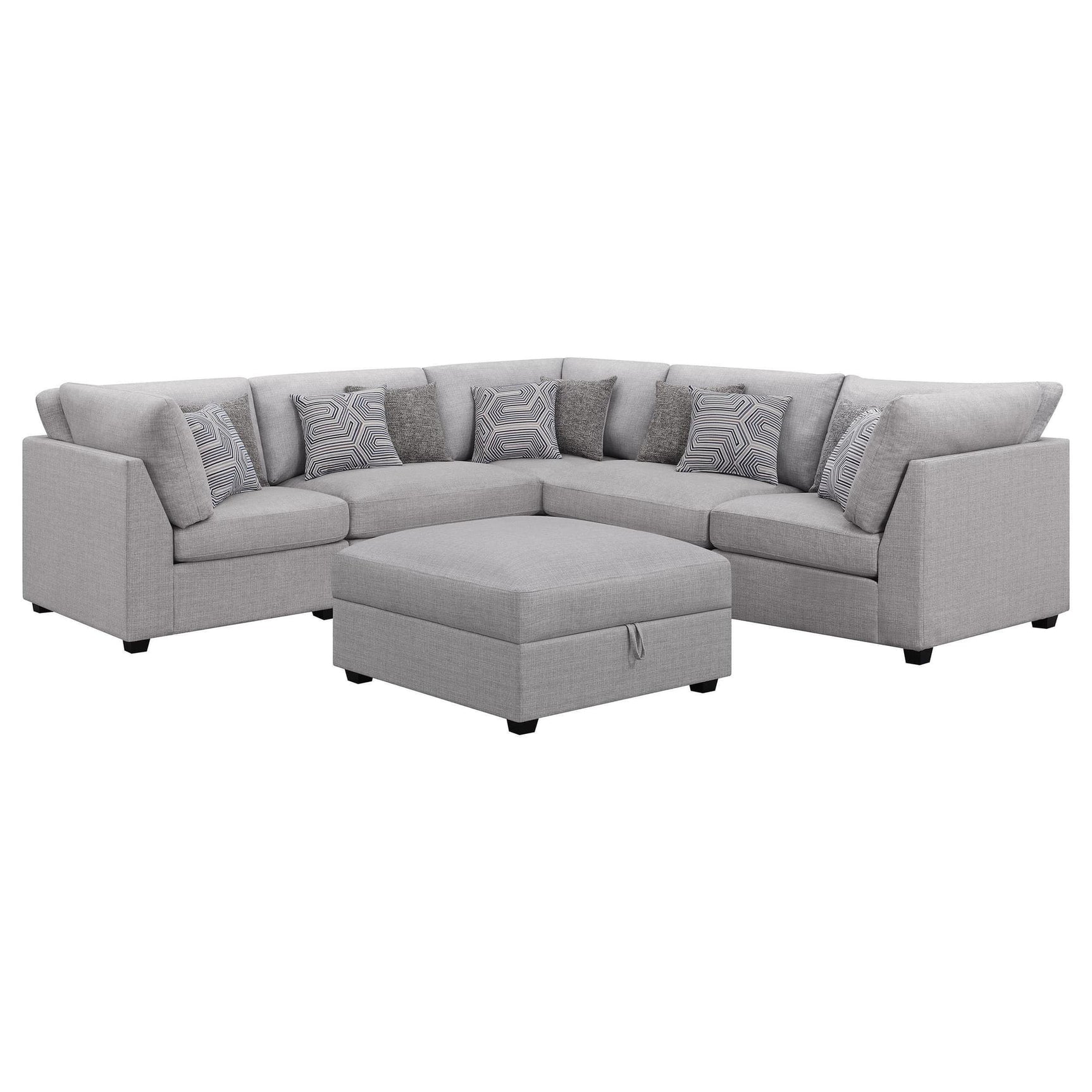 Cambria 6-piece Upholstered Modular Sectional Sofa Grey 551511-S6B - Ella Furniture