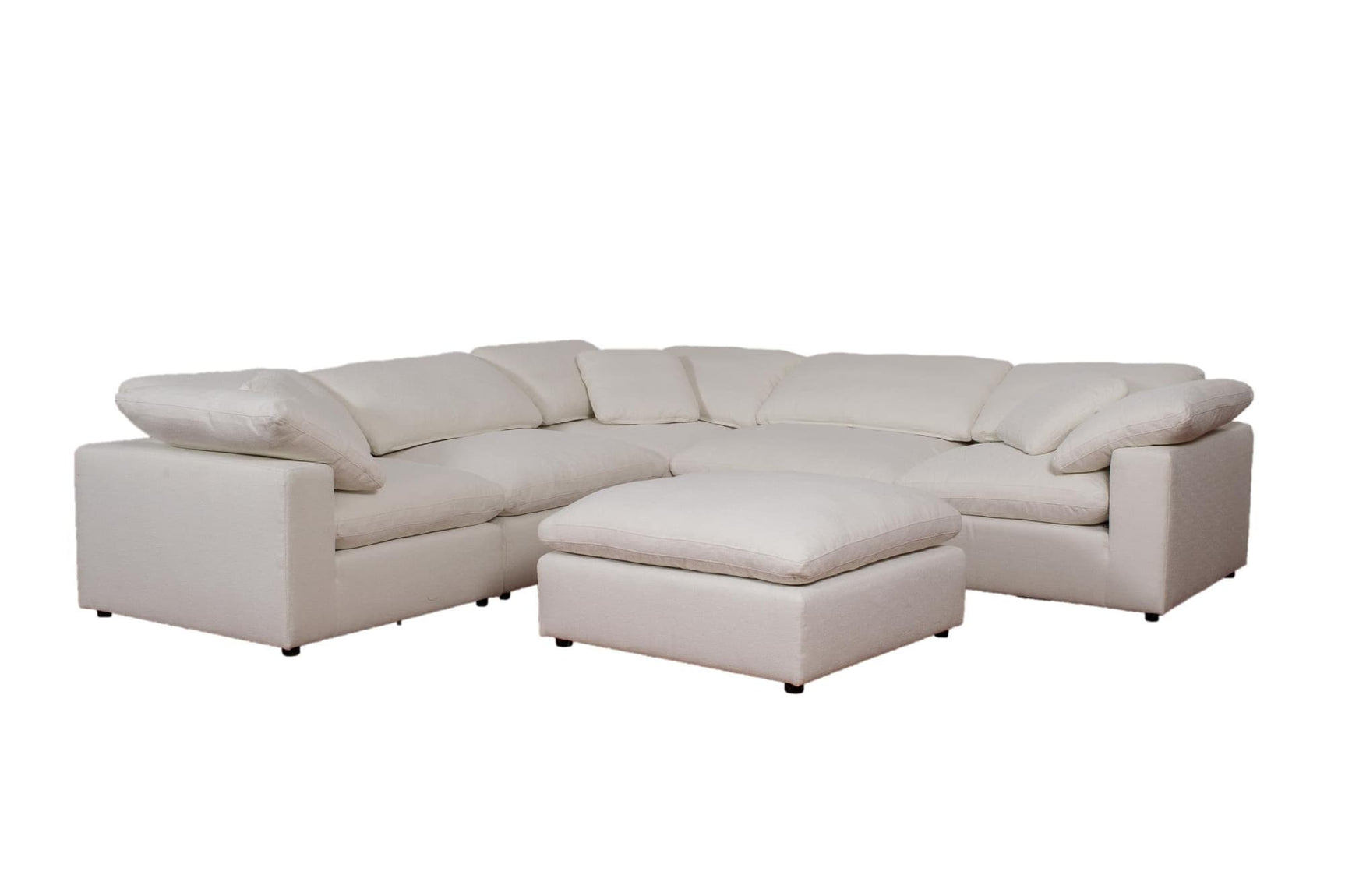Raleigh 6-piece Boucle Upholstered Modular Sectional Ivory 551751-SETA - Ella Furniture