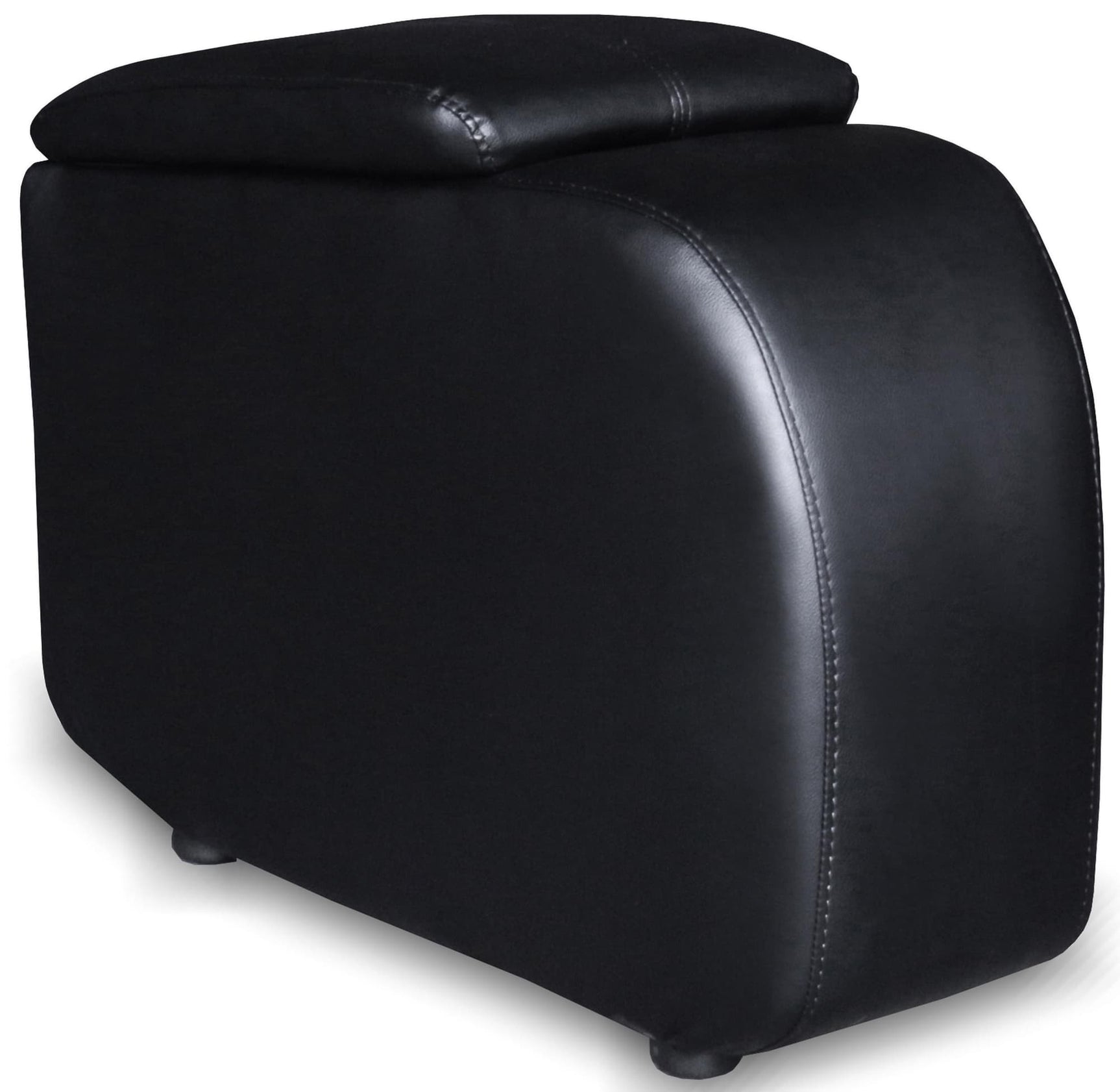 CYRUS THEATER COLLECTION Cyrus Upholstered Home Theater Storage Wedge Console Black 600002 - Ella Furniture