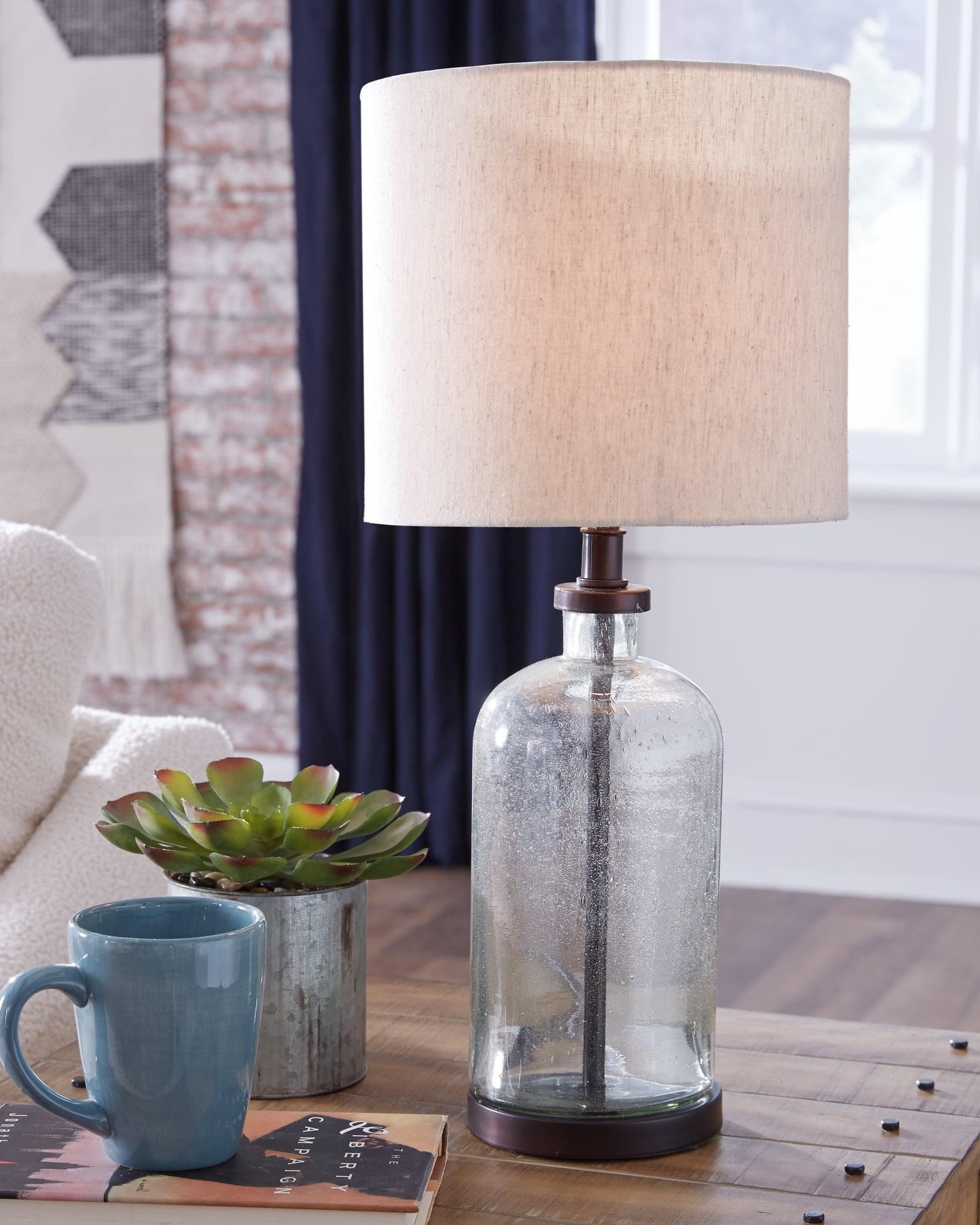 Bandile Clear/bronze Finish Table Lamp - Ella Furniture