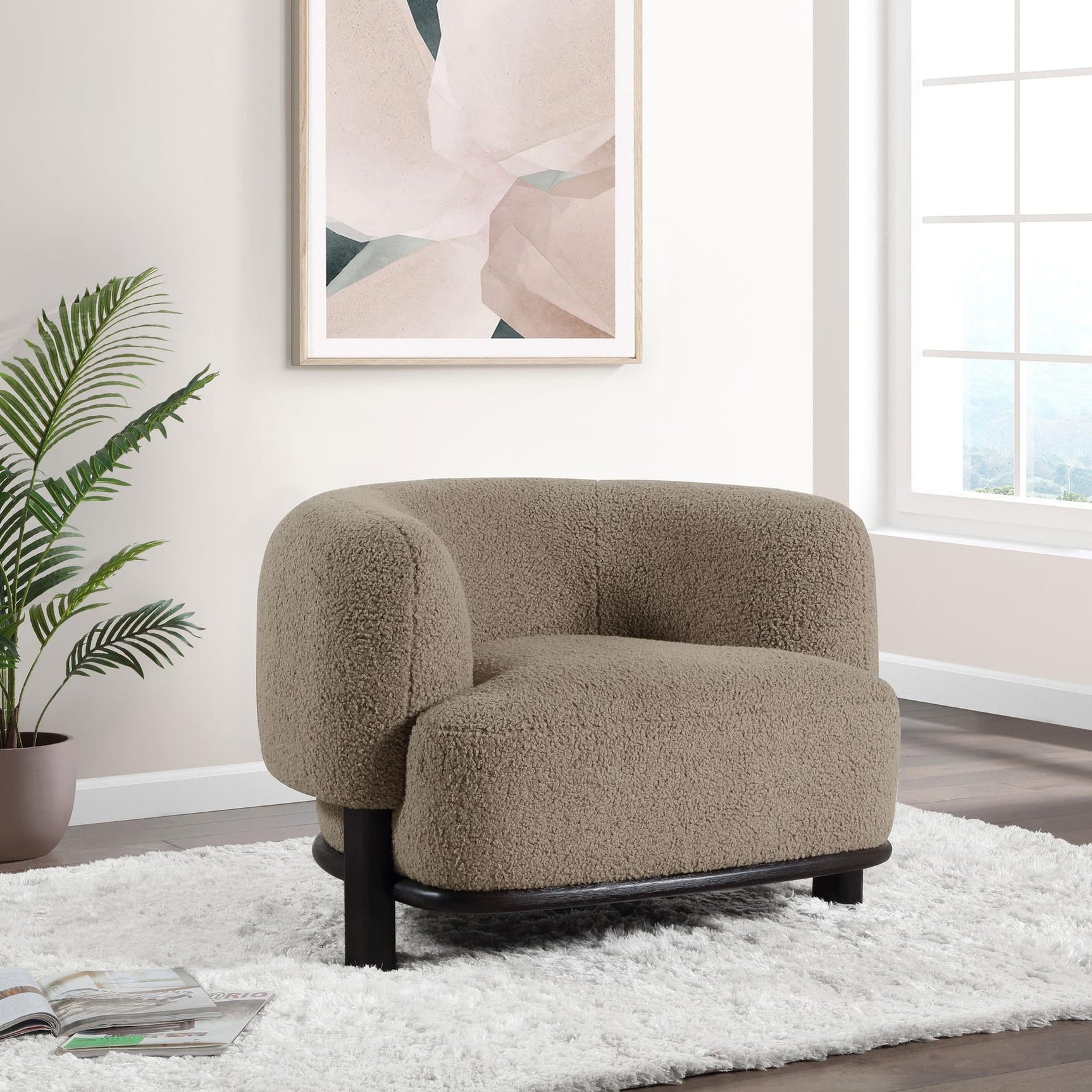 Lawler Upholstered Barrel Back Accent Chair Mushroom 903170 - Ella Furniture
