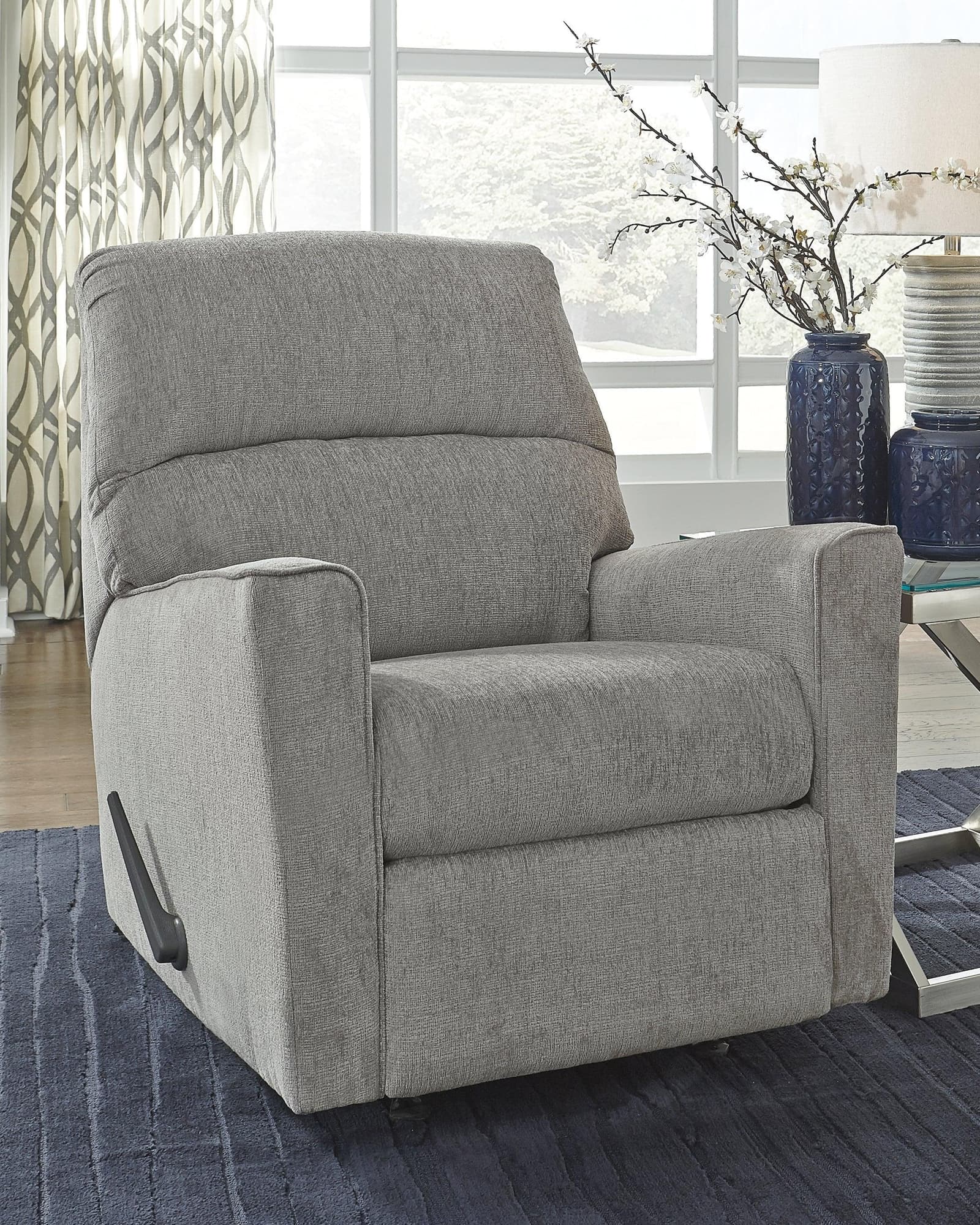 Altari Alloy Chenille Recliner - Ella Furniture