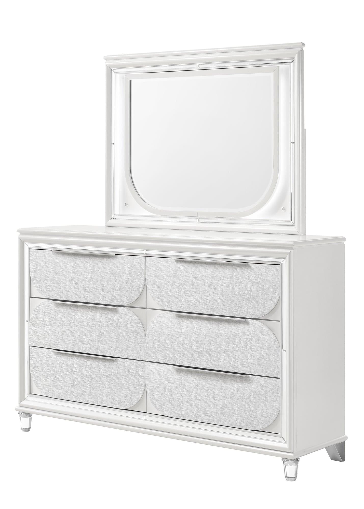 Eden White Modern Contemporary Solid Wood 6-Drawers Dresser - Ella Furniture