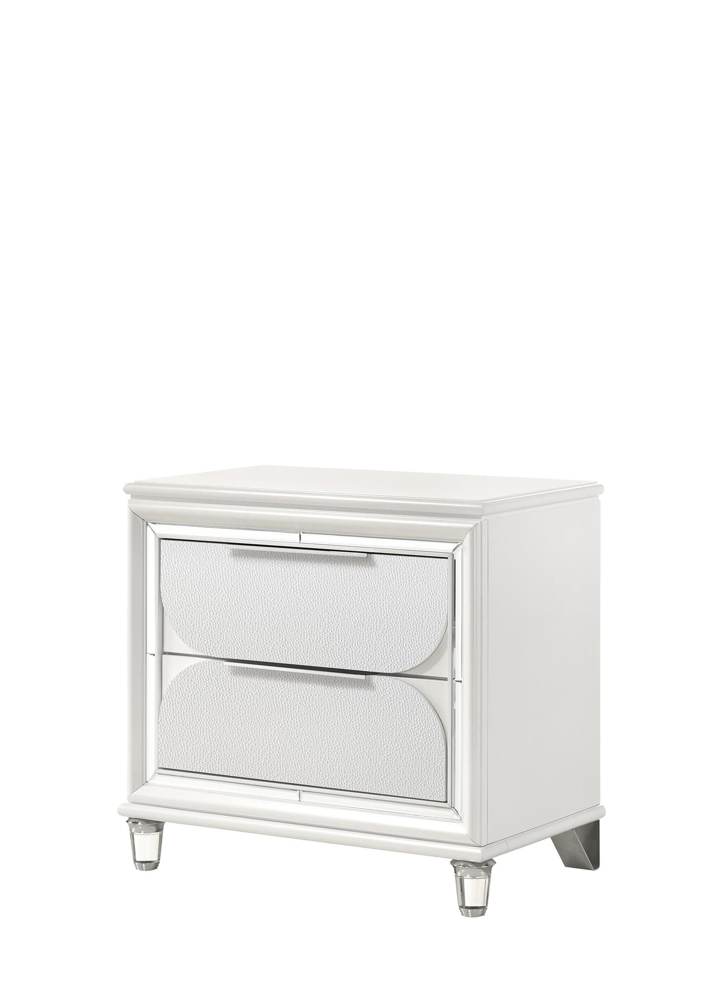 Eden White Modern Contemporary Solid Wood 2-Drawers Nightstand - Ella Furniture