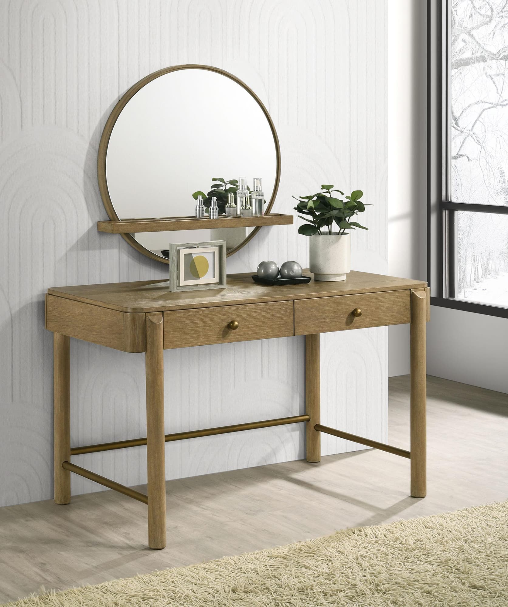 Arini Arini 2-Piece Makeup Vanity Table Mirror Set Sand Wash 224307-SET
