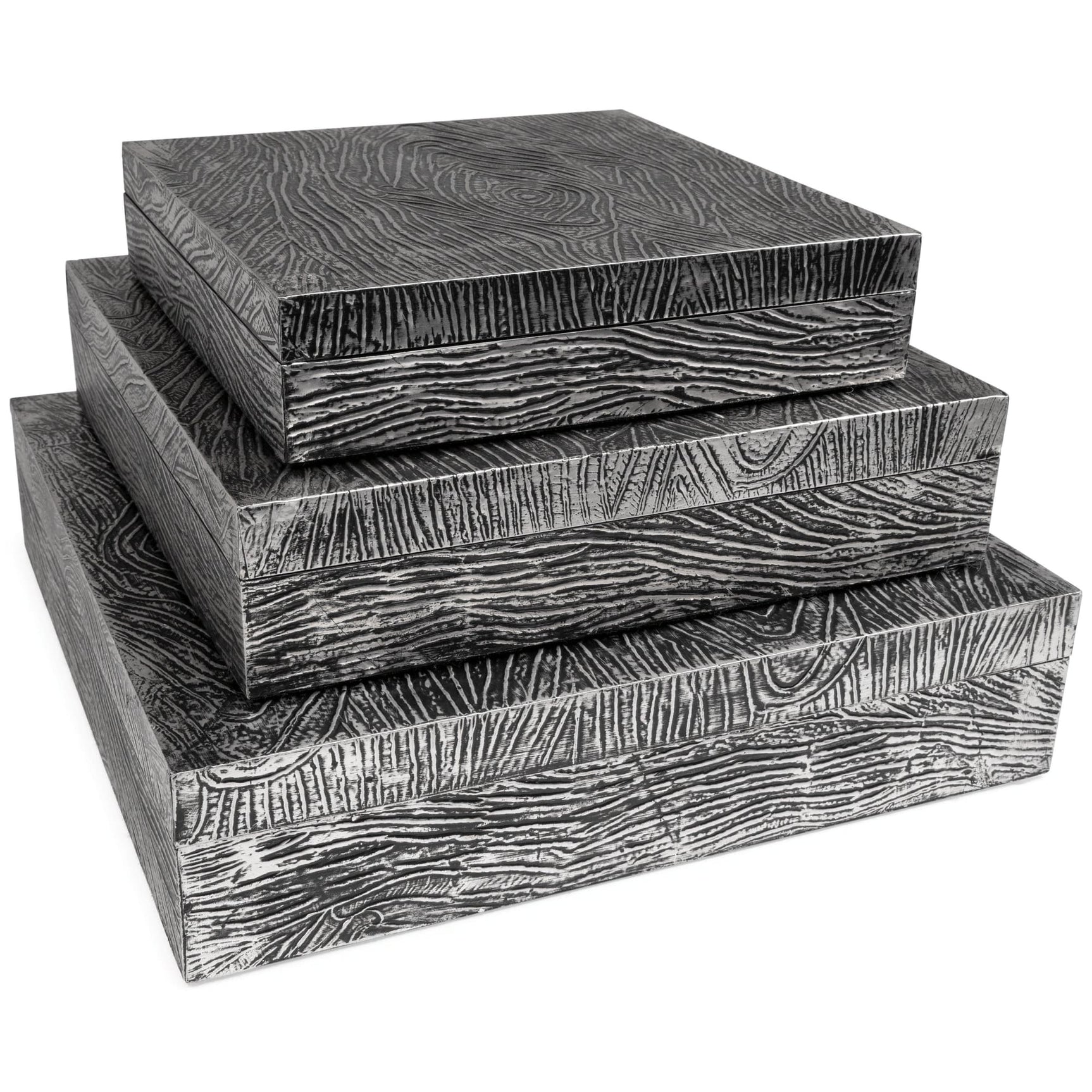Keldy Antique Pewter Finish Box (Set Of 3) - Ella Furniture
