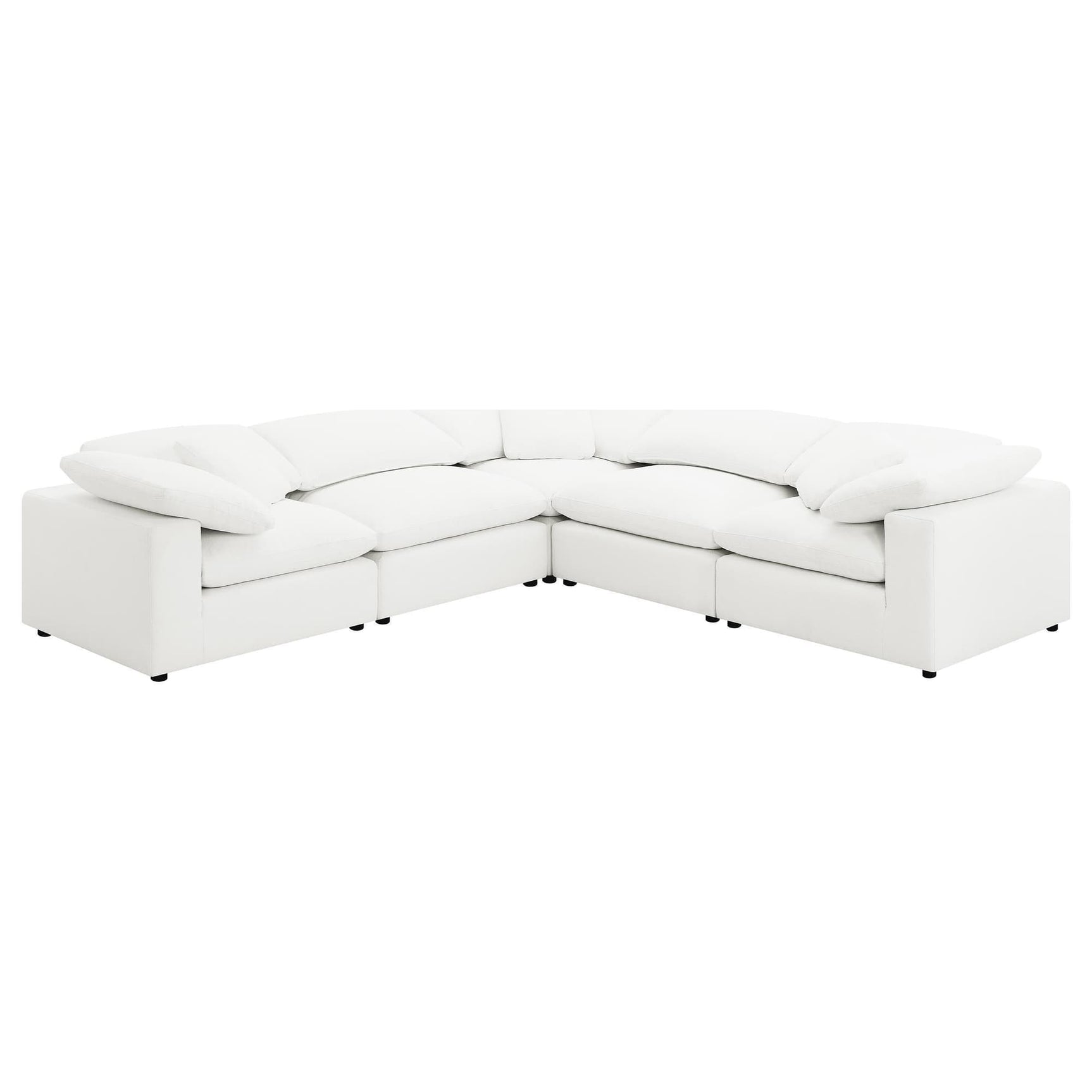Raleigh 5-Piece Boucle Upholstered Modular Sectional Ivory