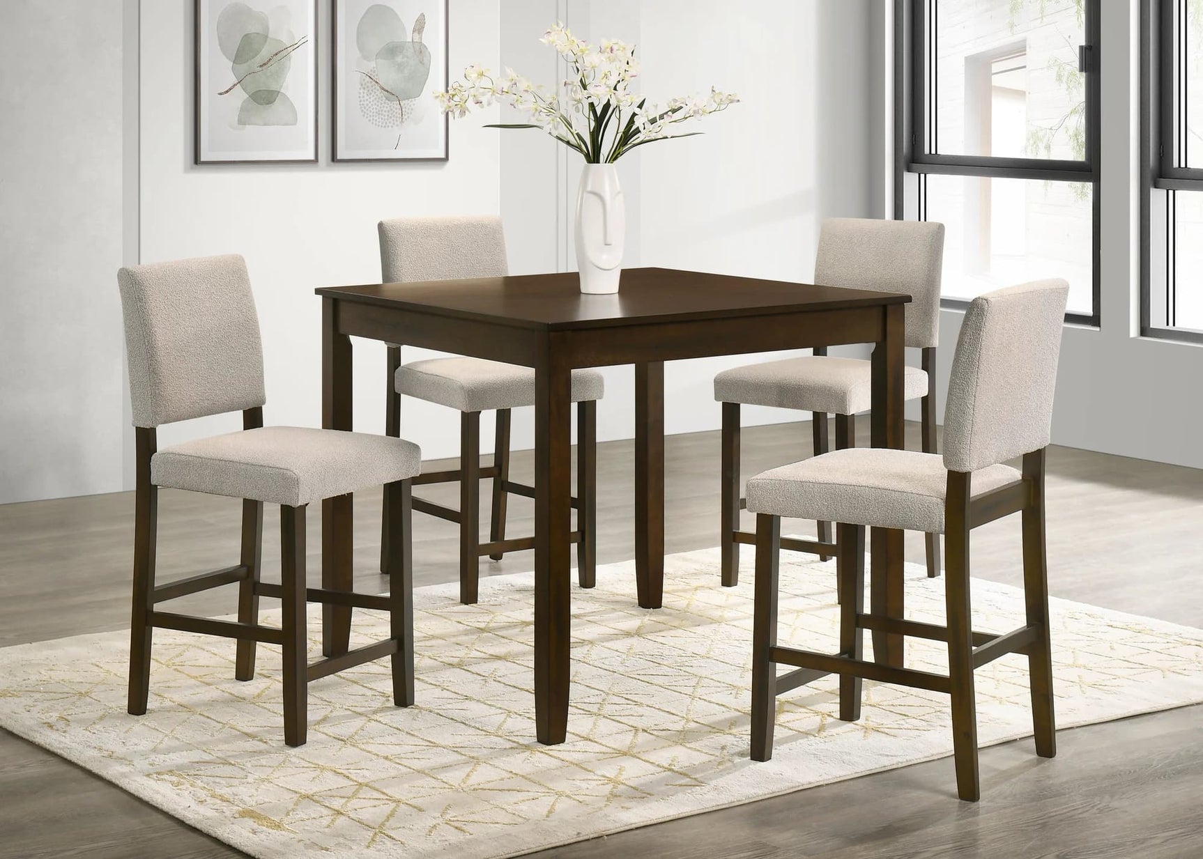 Winner Brown Pub Table + 4 Chairs