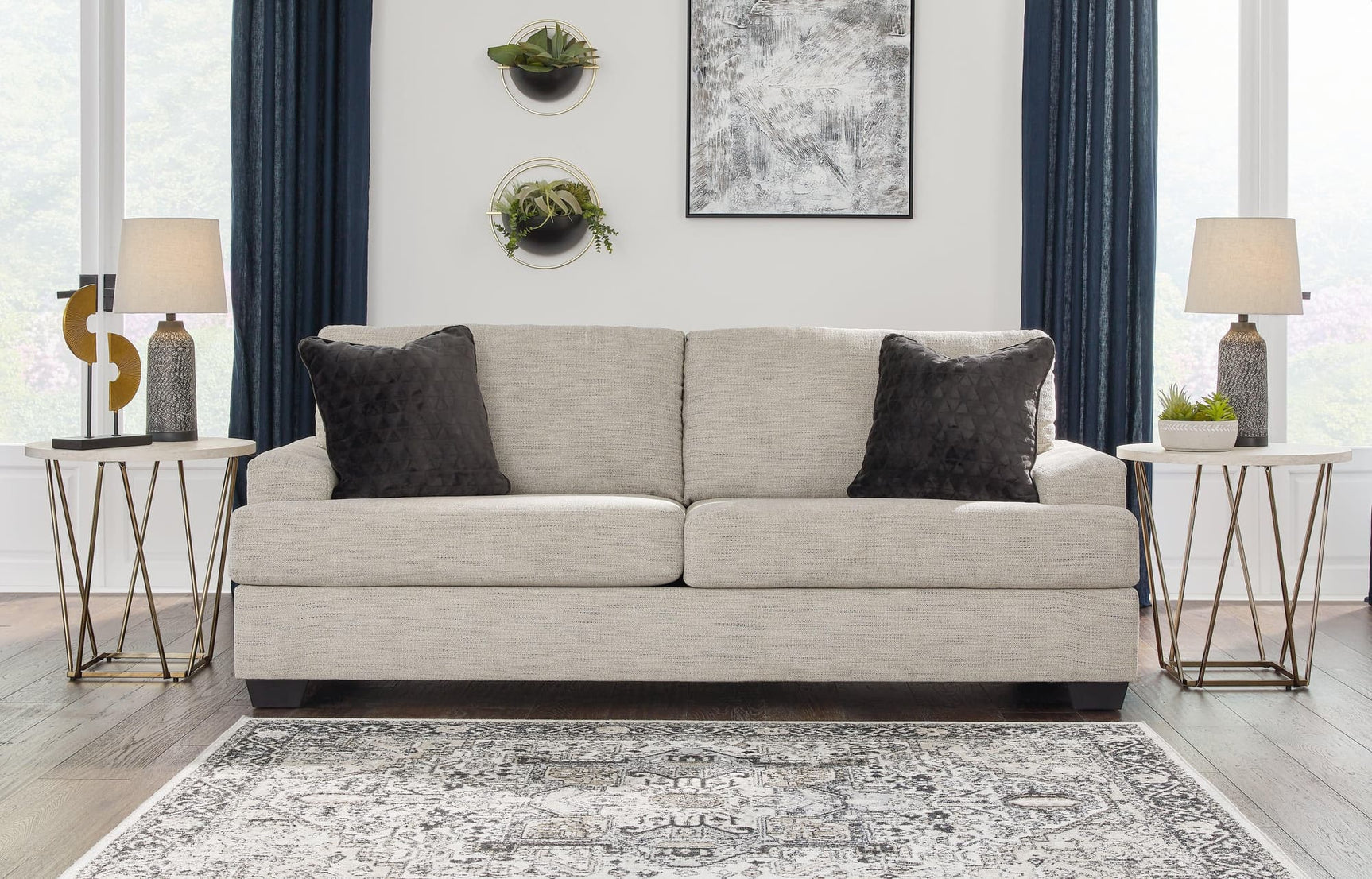 Vayda Pebble Chenille Sofa - Ella Furniture