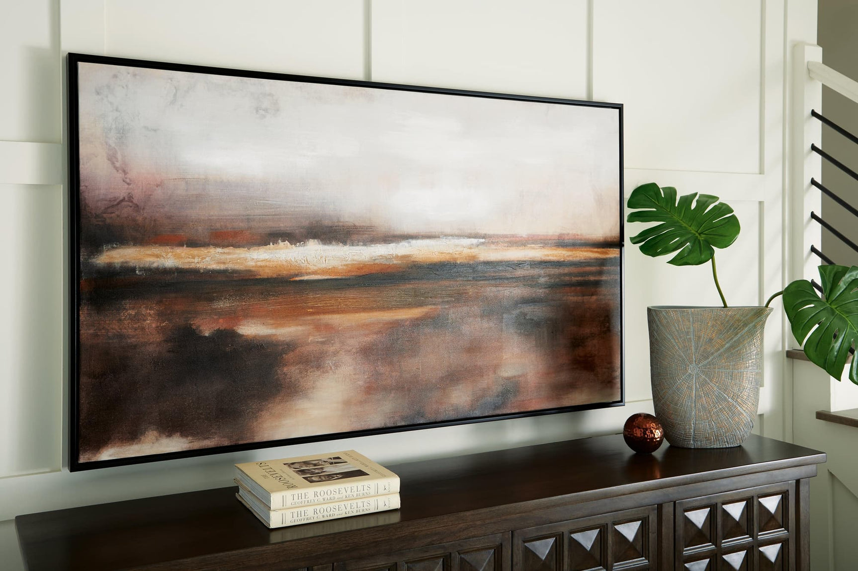 Drewland Black/brown/orange Wall Art - Ella Furniture