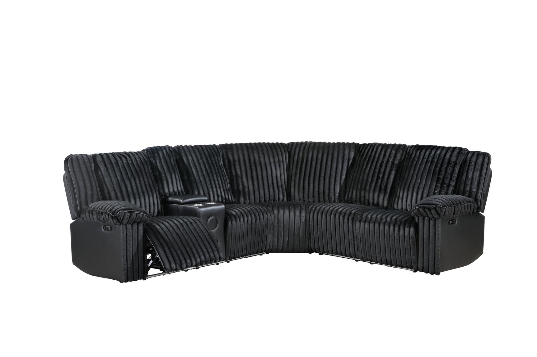 Flash Black Power Reclining Sectional