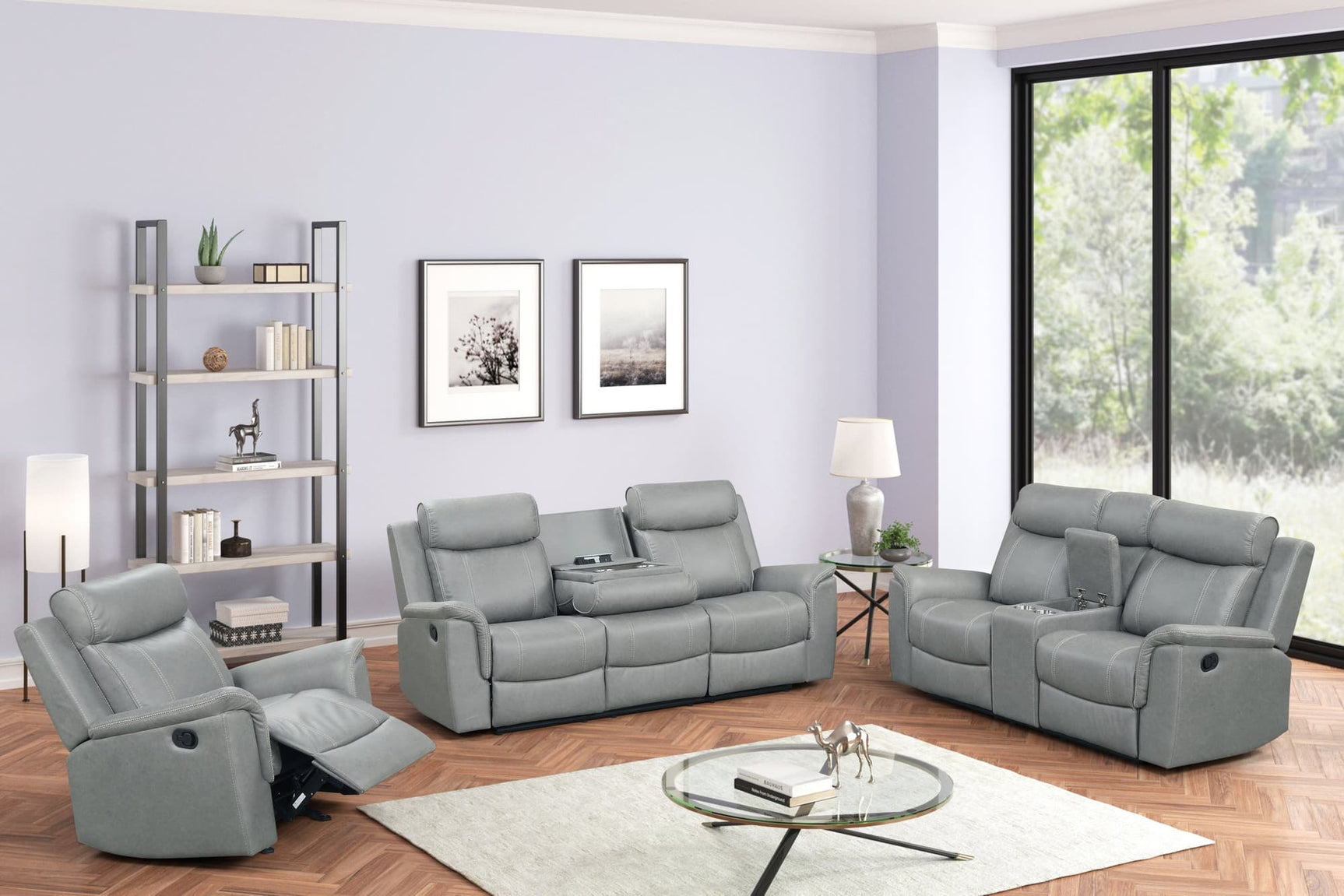 Sofia Gray 3-Piece Reclining Set
