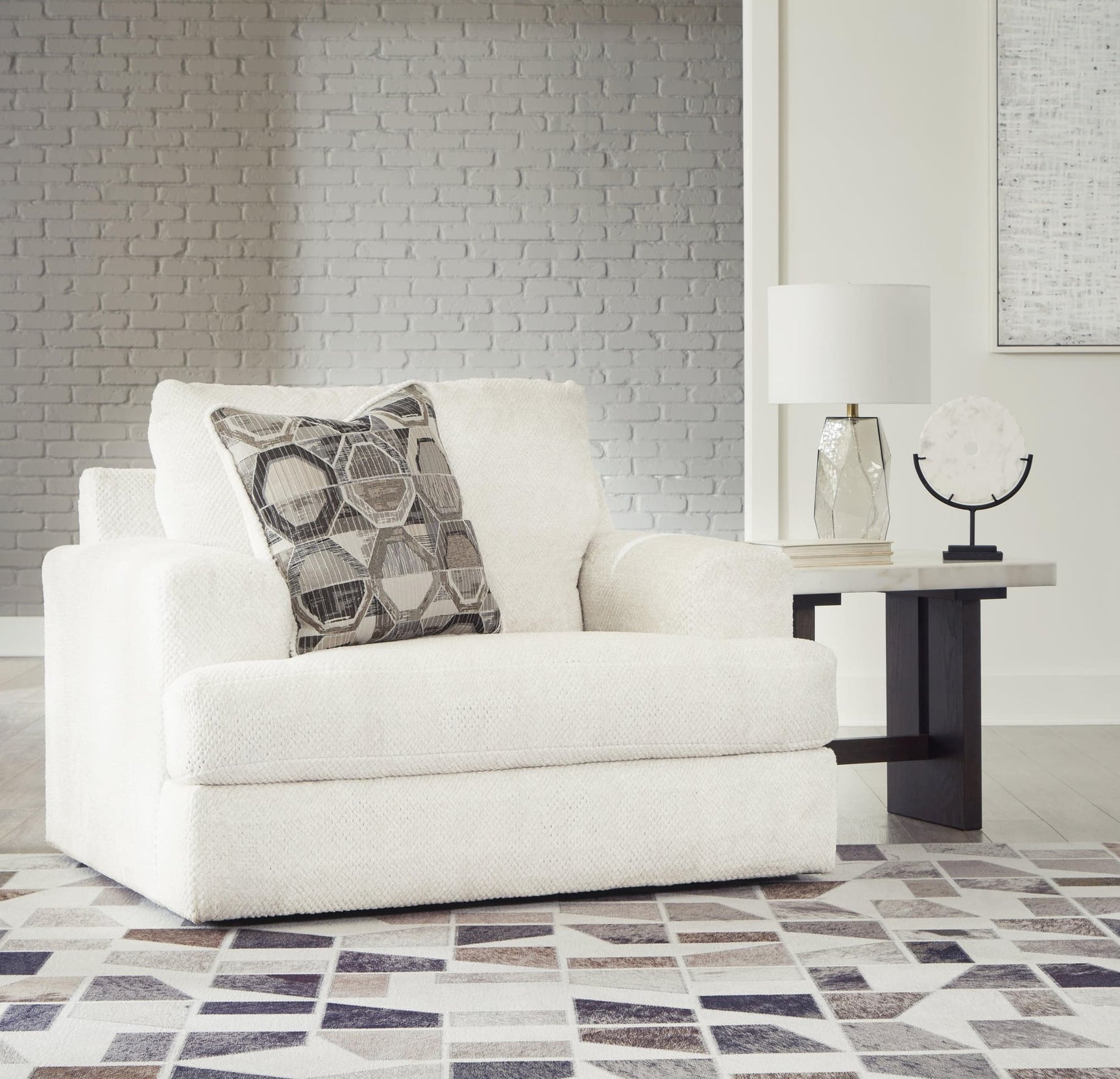 Karinne Linen Velvet Oversized Chair - Ella Furniture