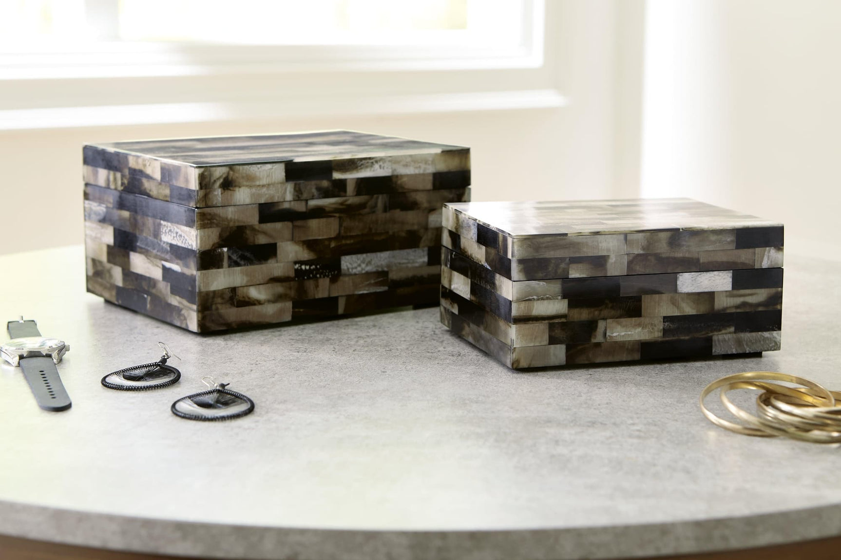 Ellford Black Brown Cream Box (Set of 2)