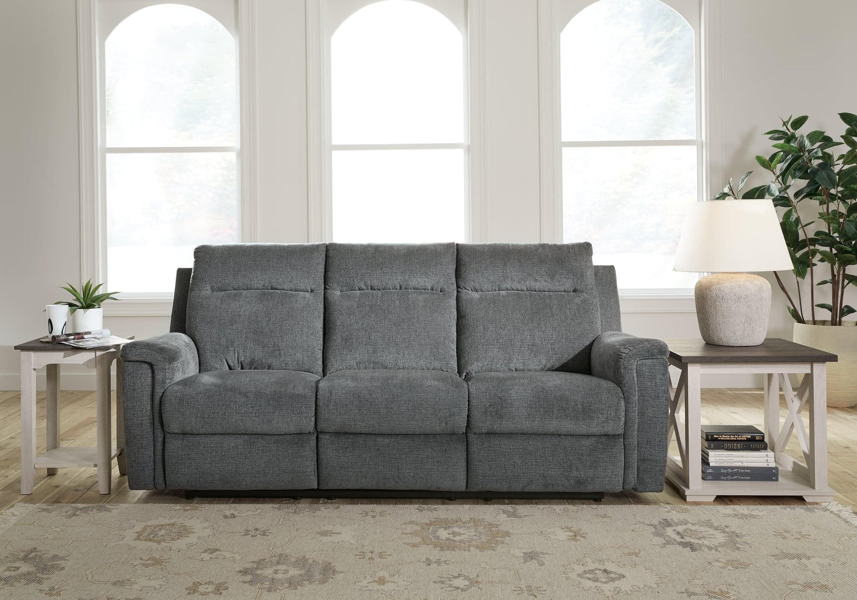 Barnsana Gravel Chenille Power Reclining Sofa