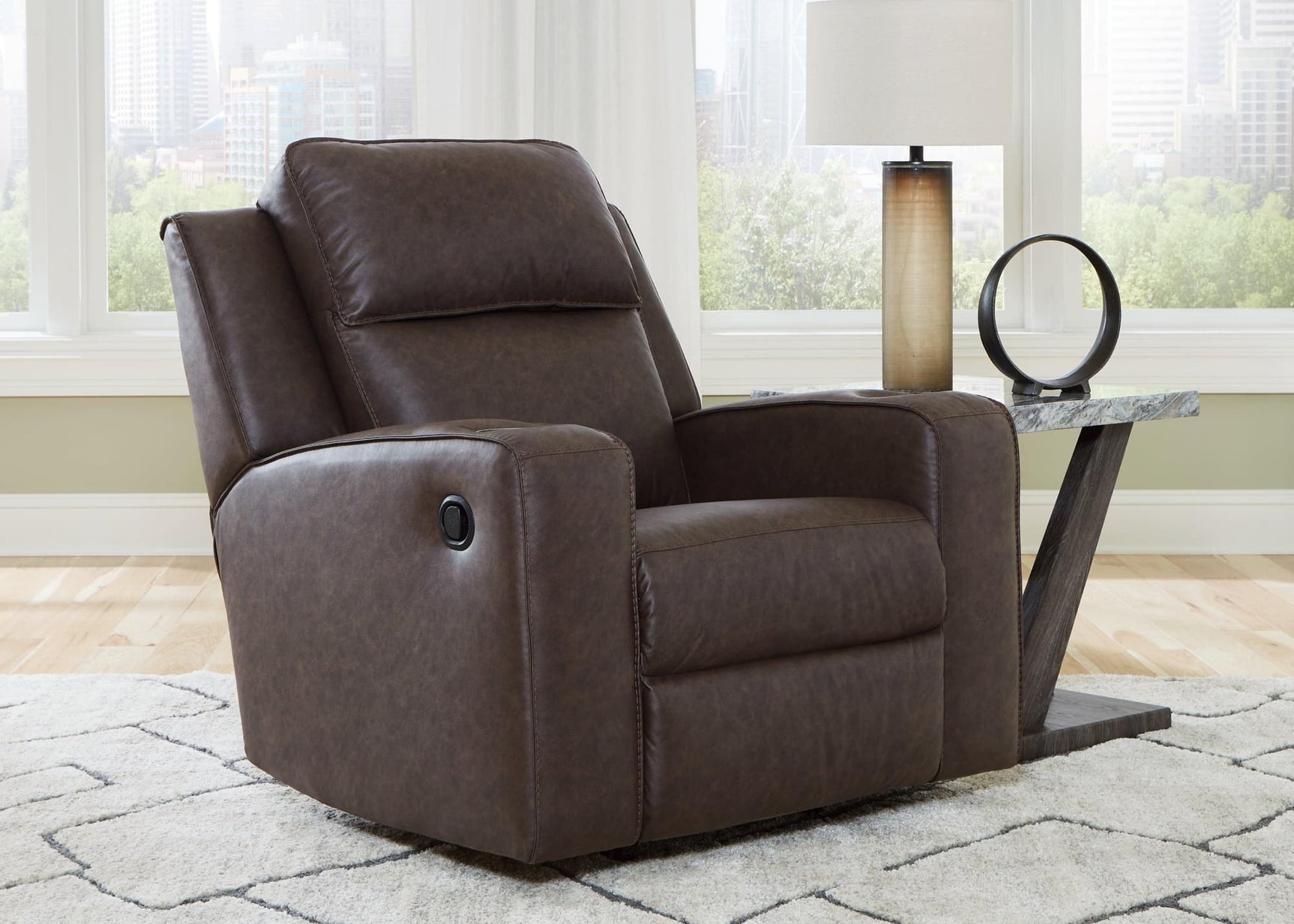 Lavenhorne Granite Faux Leather Recliner