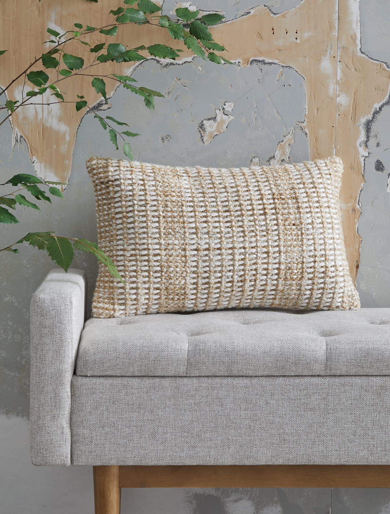 Hathby Tan White Pillow (Set of 4)