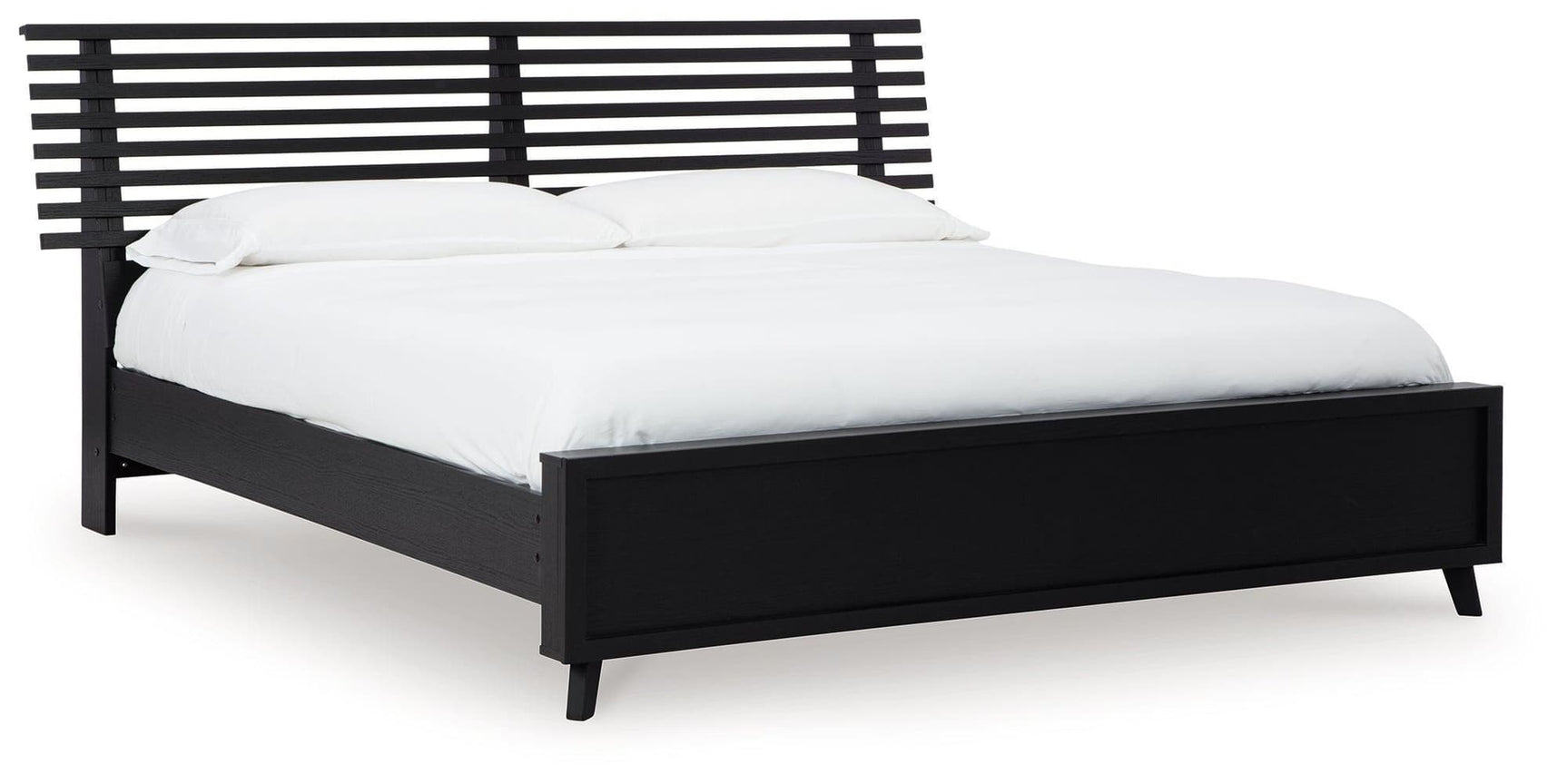 Danziar Black Queen Slat Panel Bed