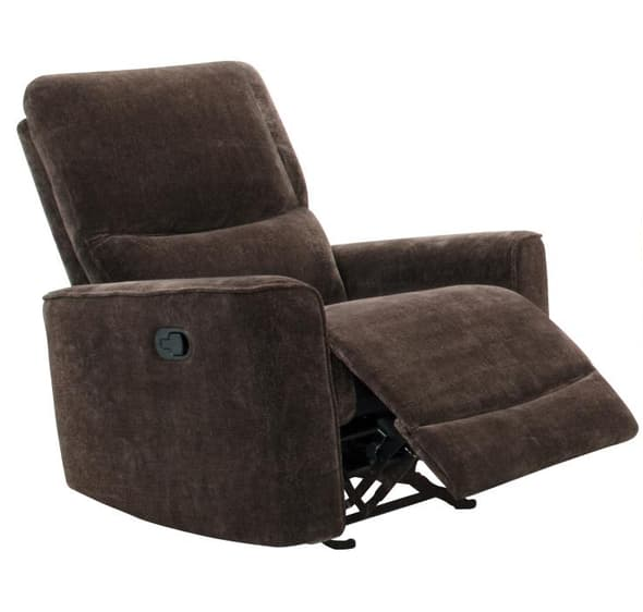 Navarro Chenille Upholstered Glider Recliner Dark Brown