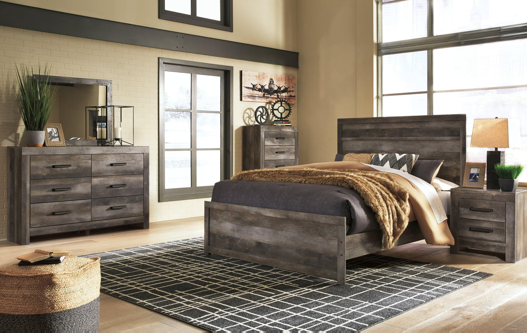 Wynnlow Gray Panel Bedroom Set - Ella Furniture