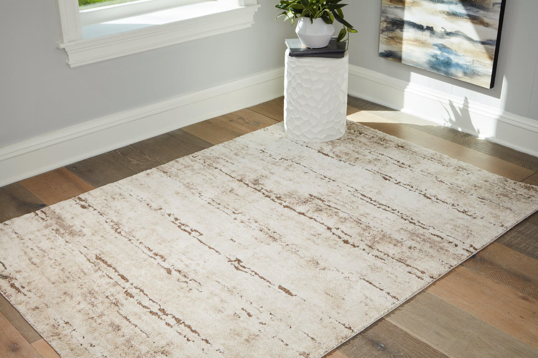 Kasney Cream Brown Large Rug