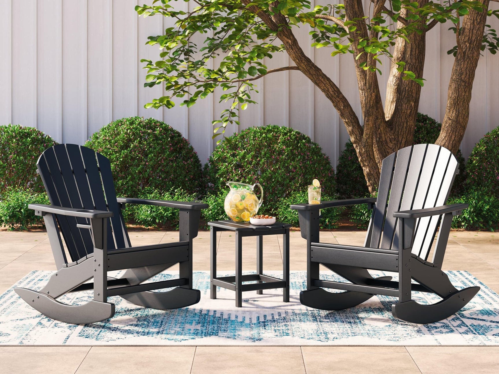 Sundown Black Treasure 2 Outdoor Chairs with End Table