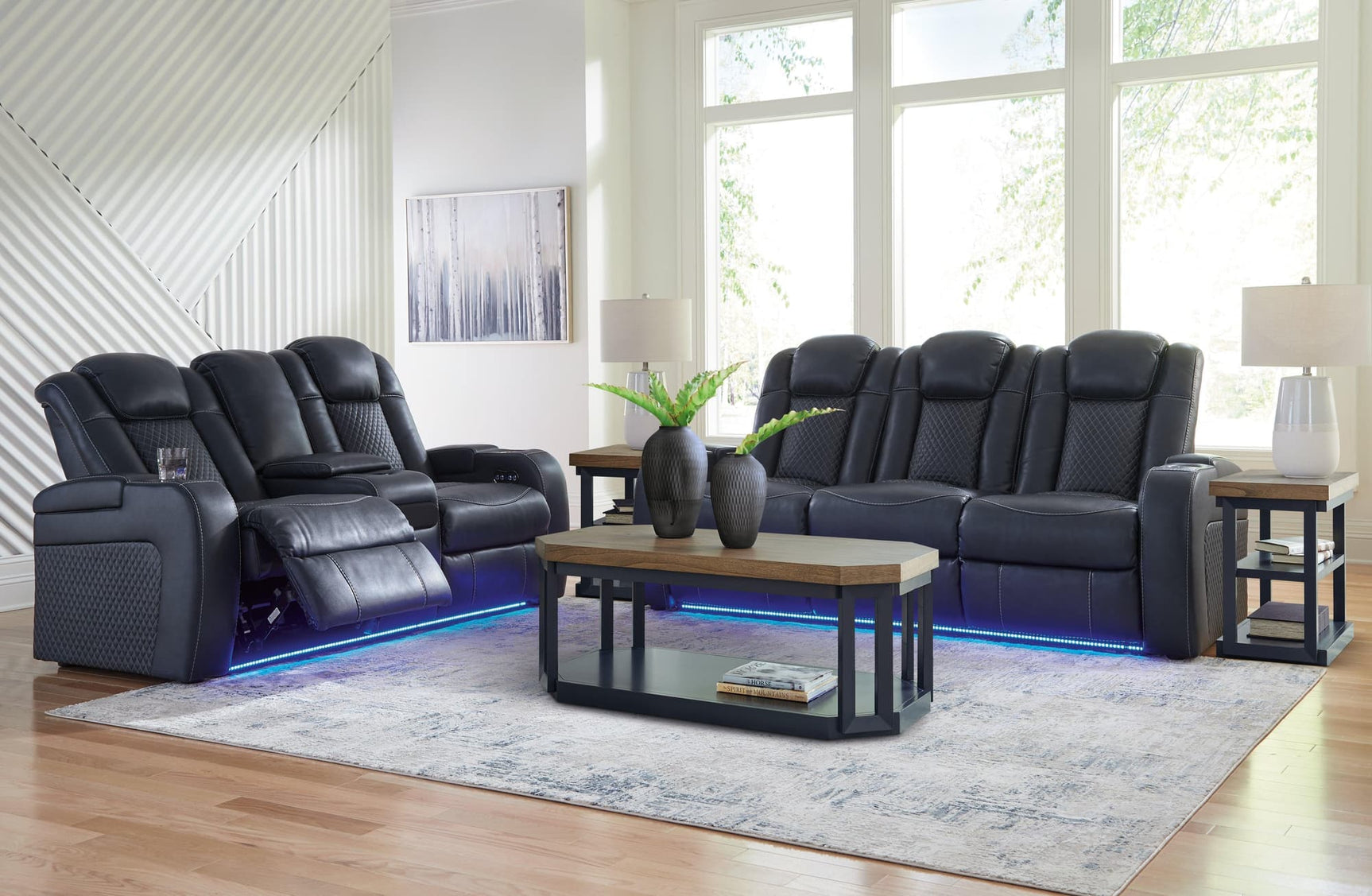 Fyne-Dyme Sapphire Sofa, Loveseat and Recliner