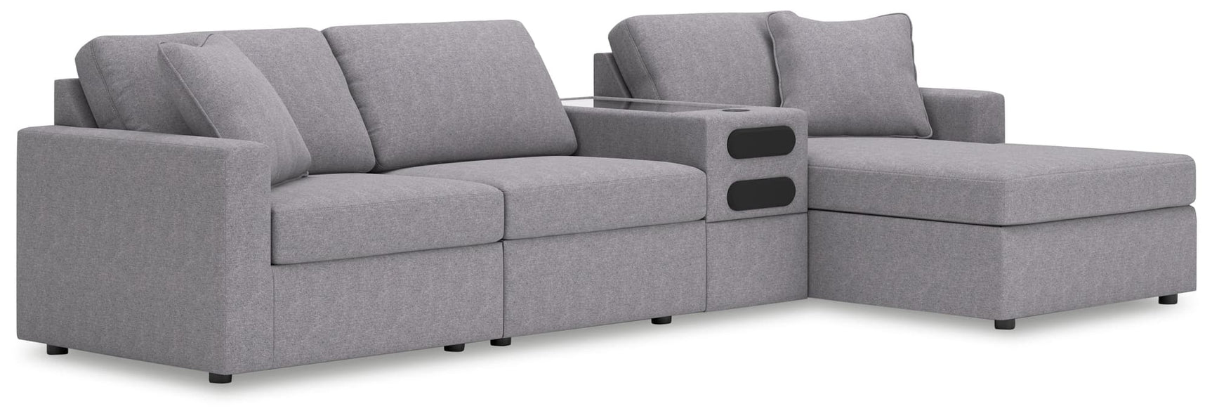 Modmax Granite Performance Fabric,Next-Gen Nuvella™ 4-Piece Sectional with Chaise