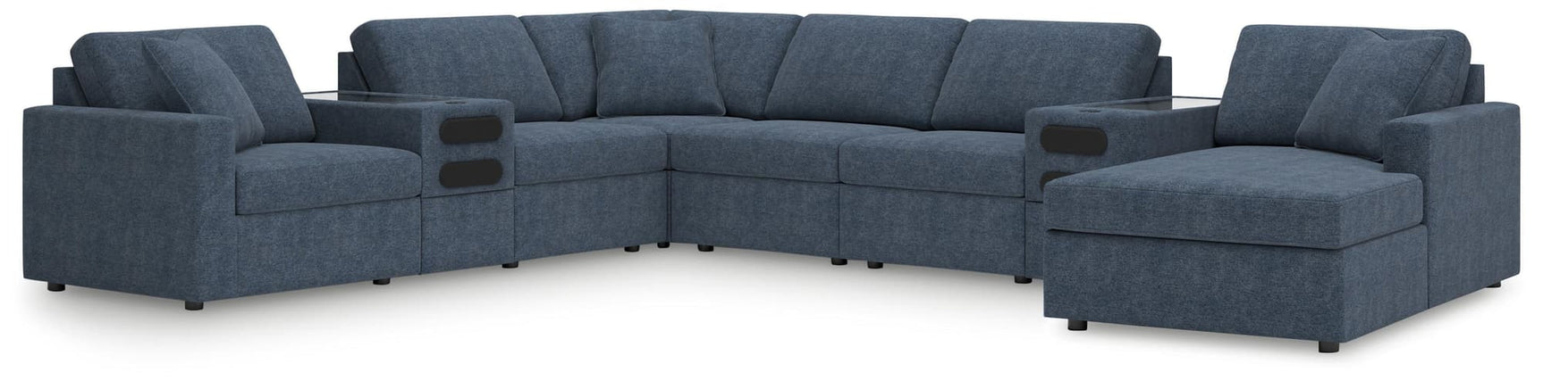 Modmax Ink Performance Fabric,Next-Gen Nuvella™ 8-Piece Sectional with Audio System and Chaise