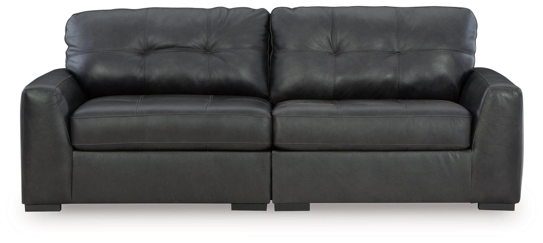 Brindley Pier Fog Leather 2-Piece Sectional Loveseat