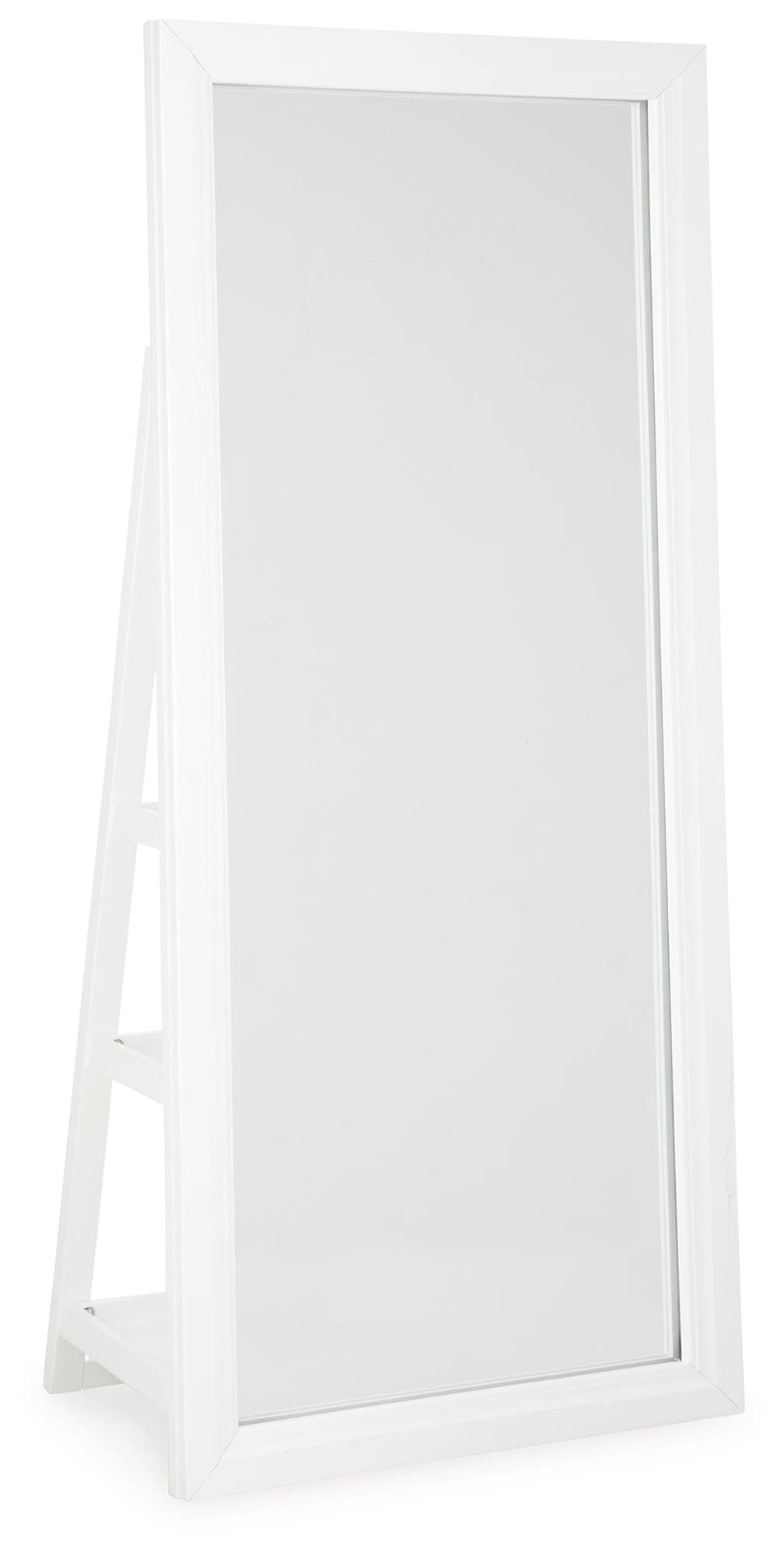 Evesen White Floor Standing Mirror/Storage