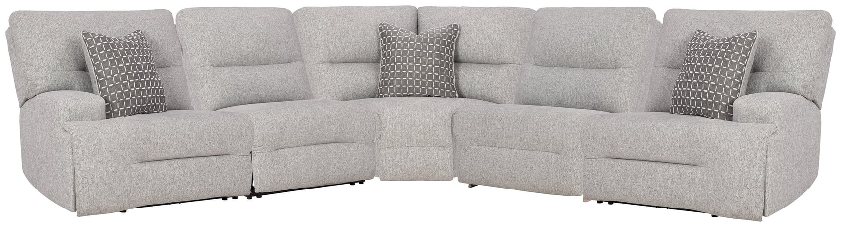 Acklen Place Pewter Performance Fabric,Next-Gen Nuvella™ 5-Piece Power Reclining Sectional