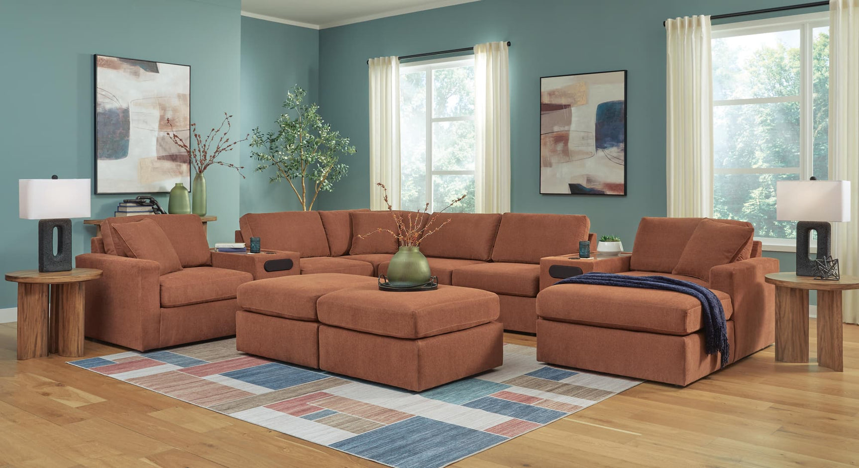 Modmax Spice 6-Piece Sectional with Ottoman