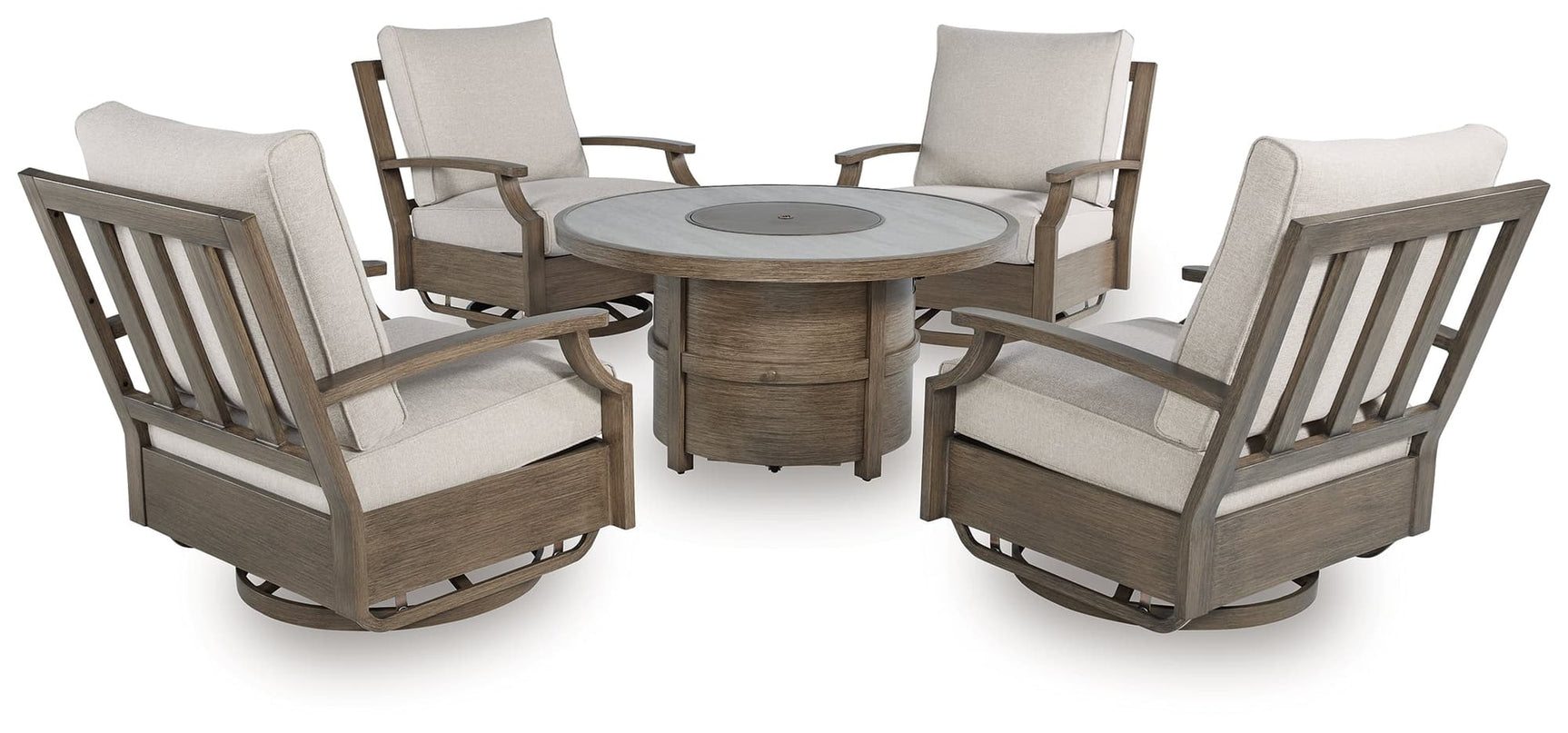 Rainier Beige Ranch Outdoor Dining Table and 4 Chairs