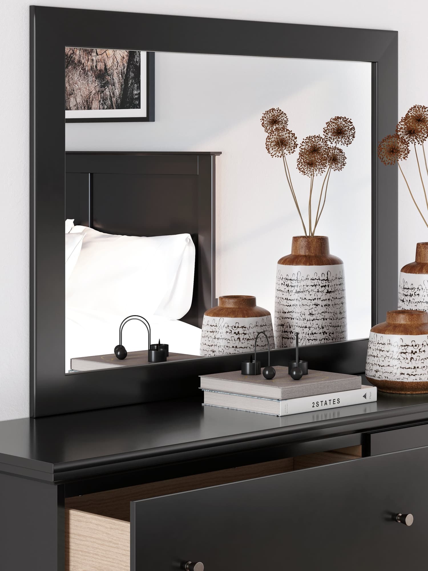 Maribel Black Bedroom Mirror